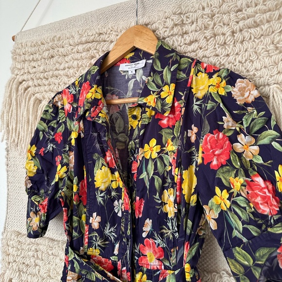 Marissa Webb Multi Floral Printed Puff Sleeve Dress - Picture 2 of 7